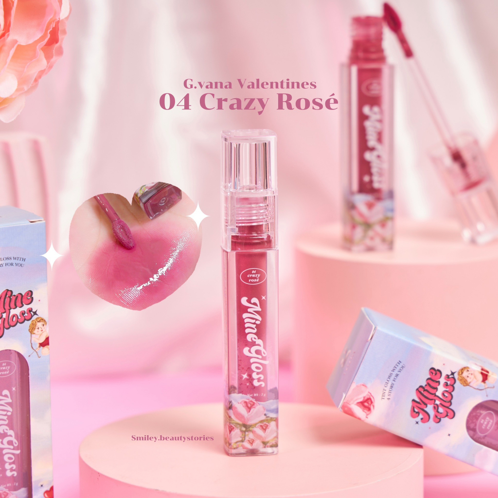 G.vana Valentine 💌 กลอสดอกไม้ สี 04 Crazy Rosé Minegloss