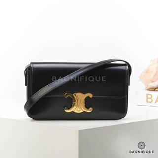 CELINE TRIOMPHE 20 BLACK CALF GHW