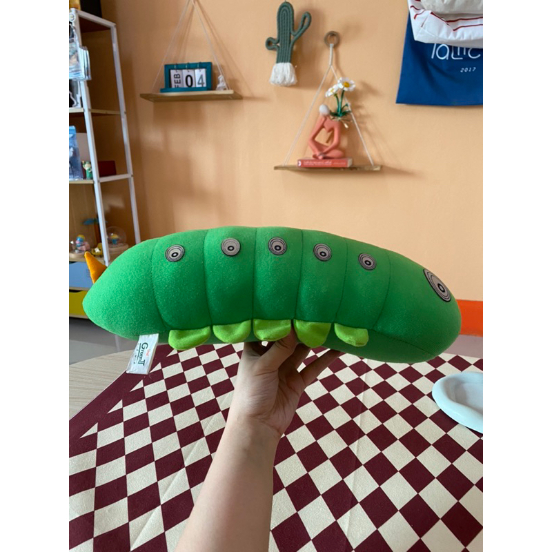 🐛ตุ๊กตามือสอง🌱 ตุ๊กตาหนอนชาเขียว Unif Green Tea กรีนที สภาพดี ขนาด 35 ซม.