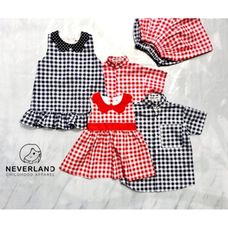 Neverland ชุดคู่ ลูกชาย ลูกสาว พร้อมหมวก ลายสก็อต