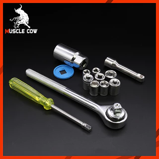 MUSCLE COW ชุดประแจบล็อก 40 ชิ้น เอนกประสงค์ สำหรับติดบ้าน และรถ พร้อมกล่องกันกระแทกอย่างดี