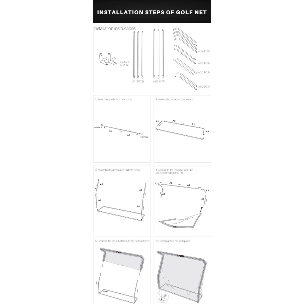 [11GOLF] ตาข่ายซ้อมกอล์ฟ 2.5X2.5 m PGM LXW019 Golf Practice Net - รูปที่ 5