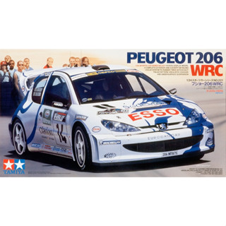 🏆 TAMIYA 24221 ชุดประกอบจำลองมาตราส่วน 1:24 PEUGEOT 206 WRC โมเดลประกอบ ต้องไปสร้างและทำสีเอง