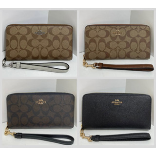 (ส่งฟรี) COACH LONG ZIP AROUND WALLET กระเป๋าสตางค์ผู้หญิง แบบซิปรอบ มาพร้อมสายคล้องมือ(สามารถถอดได้)