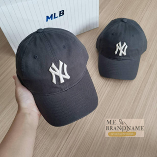 ของแท้ 💯% MLB N-Cover Slider Cap หมวก MLB หมวกสีเทา logo NY
