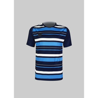 เสื้อออกกำลังกาย ทรงคอกลมไหล่สโลป Rise Blue