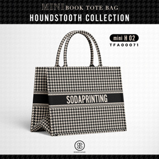 กระเป๋า Mini Book tote bag HOUNDSTOOTH COLLECTION รหัส TFA00071 #ใส่ชื่อได้ #SOdAbag