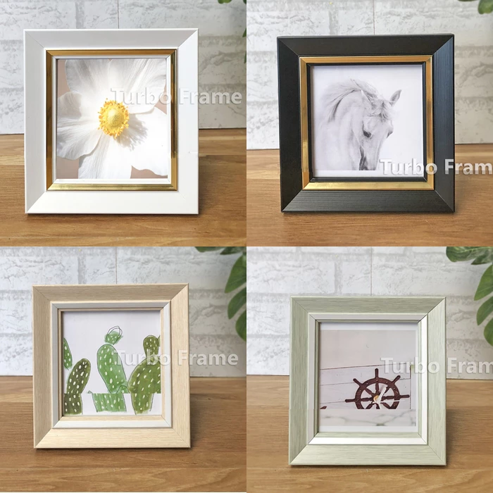 กรอบรูปสีเหลี่ยมจัตุรัส ขนาด 12x12”, 10”x10”,8”x8” ,7x7", 6”x6” , 5”x5” , 4”x4” **พร้อมกระจก +ขาตั้ง +หูแขวนผนัง **