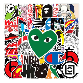 ✨พร้อมส่ง✨สติกเกอร์ไดคัท เสื้อยืด stussy NBA logo สติ๊กเกอร์ ใช้ซ้ำได้ กระโปรงหลังรถ Sticker 50pcs