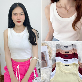 [P6]✨25 สี✨เสื้อครอปแขนกุดรุ่นสุดฮิต ใส่สบาย