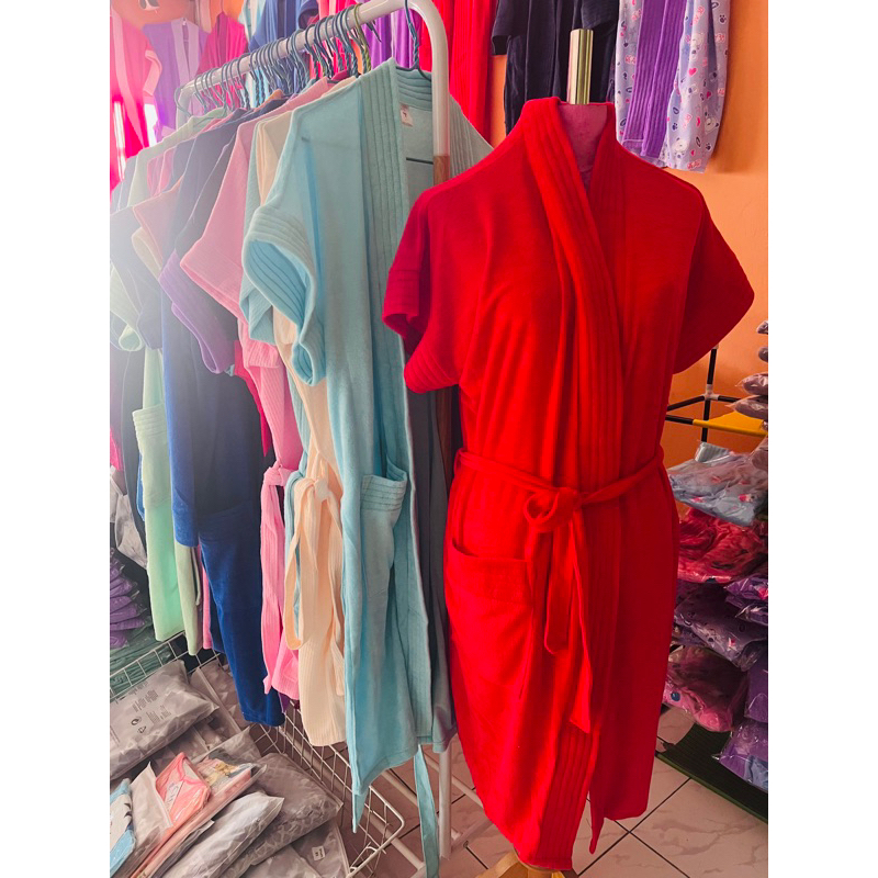 (พร้อมส่ง) new 👘 ROBE ชุดผ้าขนหนูคลุมอาบน้ำ ญ/ช ใช้ดีมาก (แบบสีพื้น) มีหลายสีจ้า
