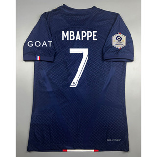 เสื้อบอล เพลเย่อ ปารีส เหย้า 2022-23 Player PSG Paris Home พร้อมเบอร์ชื่อ 7 MBAPPE อาร์มแชมป์ลีควัน