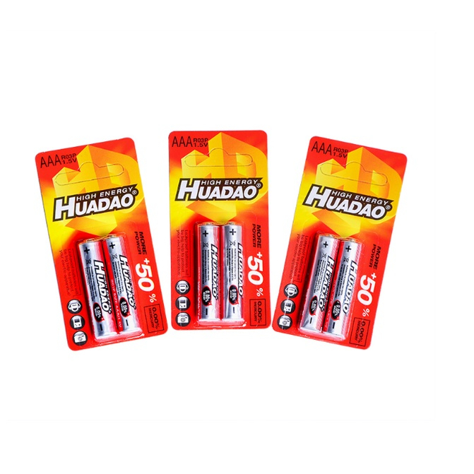 ถ่านAA แพ็ค2ก้อน ยี่ห้อ HUADAO สำหรับทดลองสินค้า อุปกรณ์อิเล็คทรอนิกส์ต่างๆ