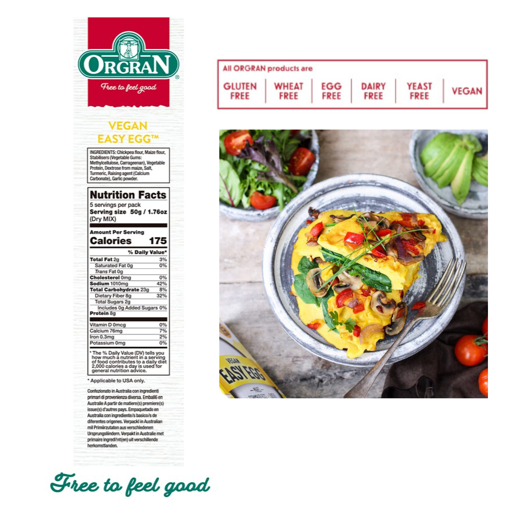 ไข่วีแกนสำหรับทำอาหาร ไข่วีแกน อาหารเจ Orgran Vegan Easy Egg//Egg Replacer Vegan Egg Substitute Plant based