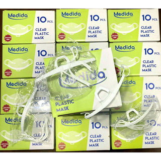 Medida Clear Plastic Mouth Mask หน้ากากป้องกันน้ำลาย (10ชิ้น/กล่อง)