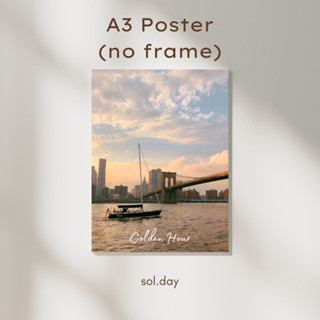 [A3 Poster] โปสเตอร์แต่งห้อง ขนาด A3 ลายเรือแม่น้ำ Golden Hour