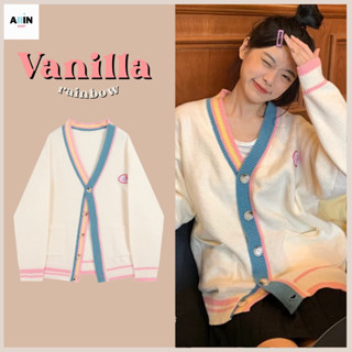 พร้อมส่ง🍰Vanilla rainbow sweater เสื้อไหมพรม สเวตเตอร์ เสื้อกันหนาว