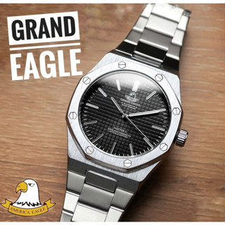 นาฬิกาอิเกิ้ล ของแท้ Grand Eagle Watch นาฬิกาข้อมือ รุ่นAE8039G นาฬิกาคู่รัก นาฬิกาอีเกิ้ลAP สายเหล็ก กันน้ำได้ RC827