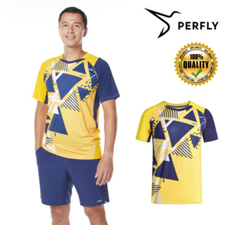 เสื้อแบดมินตันสำหรับผู้ชาย รุ่น 560 (สีเหลือง HONEY) PERFLY