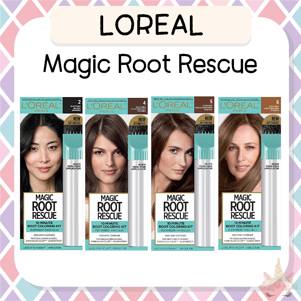 *พร้อมส่ง/ของแท้ * L'Oreal Paris Magic Root Rescue 10 Minute Root Hair Coloring Kit ย้อมสีผม ปิดหงอก