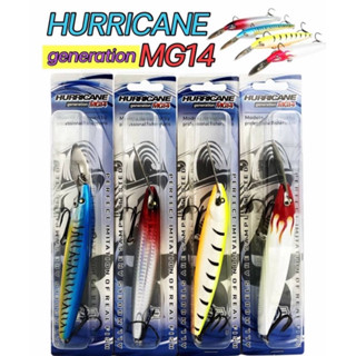 เหยื่อปลอมทรอลิ่ง HURRICANE MG14  ขนาด14ซม เบ็ดvmc ตัวเเข็ง พร้อมใช้งาน เนื้องานแข็งแรง อินทรีย์ สากใหญ่ กัดดีมาก