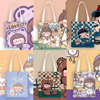 กระเป๋าผ้ามินิมอล 15 ลายสกรีน ขนาด 33*38cm กระเป๋า Tote Bag TT751