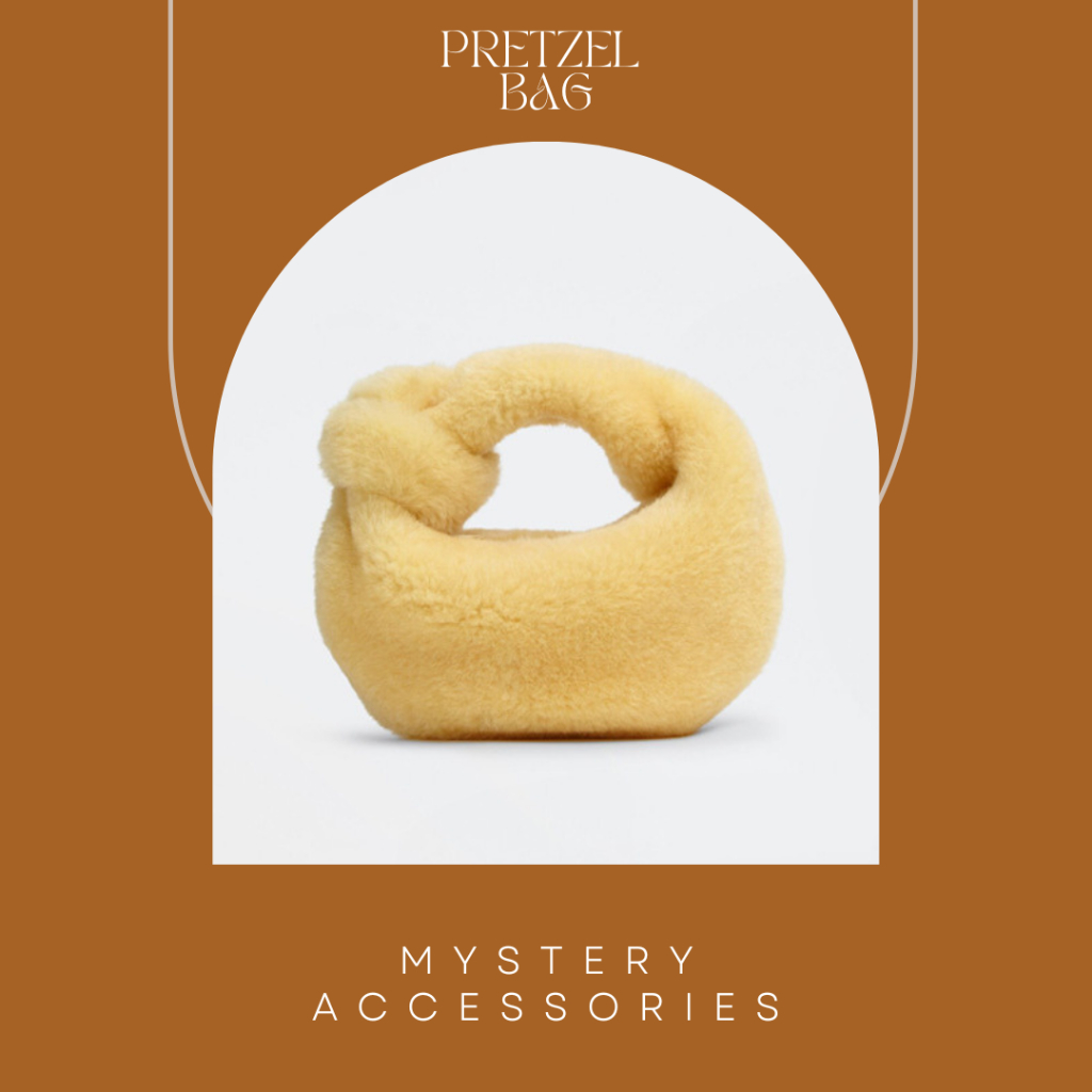 [3.3 ลดสูงสุด 300.- โค้ดF8Q2RR] B294-B296: Pretzel Bag | Mystery Accessories กระเป๋าขนกระต่ายเทียมสีเหลือง สีขาว