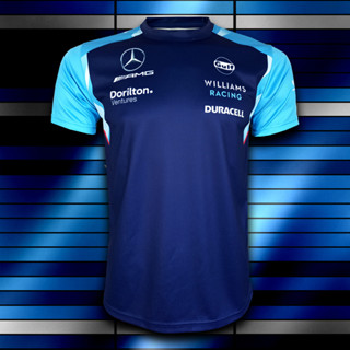 เสื้อยืดคอกลม F1T-Shirt Williams Racing เสื้อยืดฟอร์มูลาวัน ทีม วิลเลี่ยมส์ เรสซิ่ง #FM0069 พิมพ์ทั้งตัว ไซส์ S-5XL