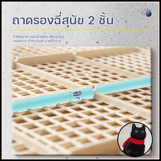 ใหญ่ 50x38x10ซม ห้องน้ำหมา สุนัข แบบขอบสูง ถาดฉี่สุนัข มีตะแกรงรองถาด ทำความสะอาดง่าย ถาดรองฉี่สุนัข กระบะทรายแ