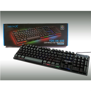 ARROW X YDK-AK-600 คีย์บอร์ด มีไฟทะลุ Keyboard RUBBER DOME RAINBOW LED (EN/TH) Gaming แท้ประกันศูนย์