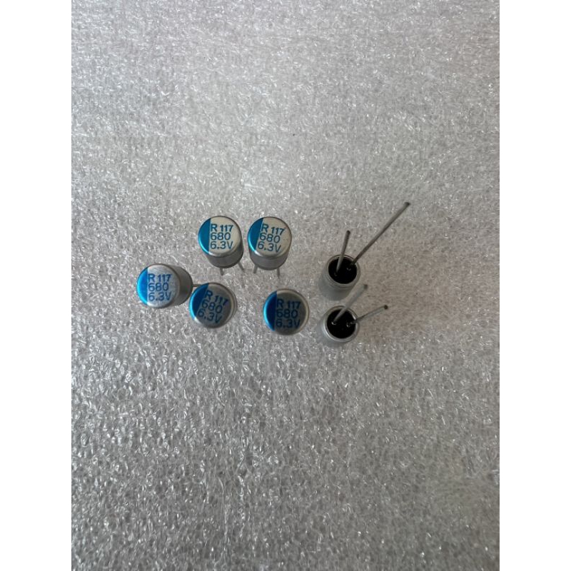 คาปาซิเตอร์ 680UF 6.3V แถบสีฟ้าขนาด 6x8mm. C680UF 6.3V  C680UF 6.3V (10ตัว) C680UF 6.3V C680UF 6.3V 