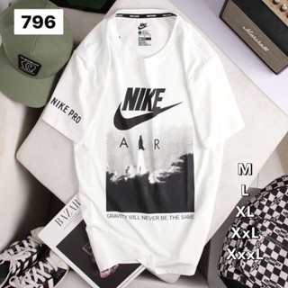 Nike AIR เสื้อยืดออกกำลังกายสกีนลายโลโก้ เนื้อผ้าโพลลิเอสเตอร์ 100%