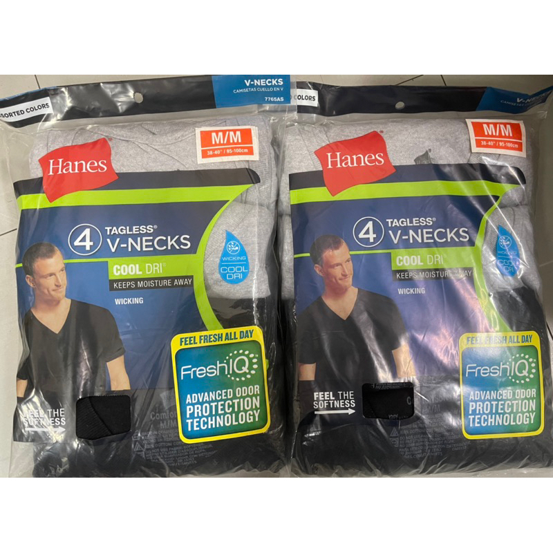 Hanes คอวี ของแท้ นำเข้าจากอเมริกา