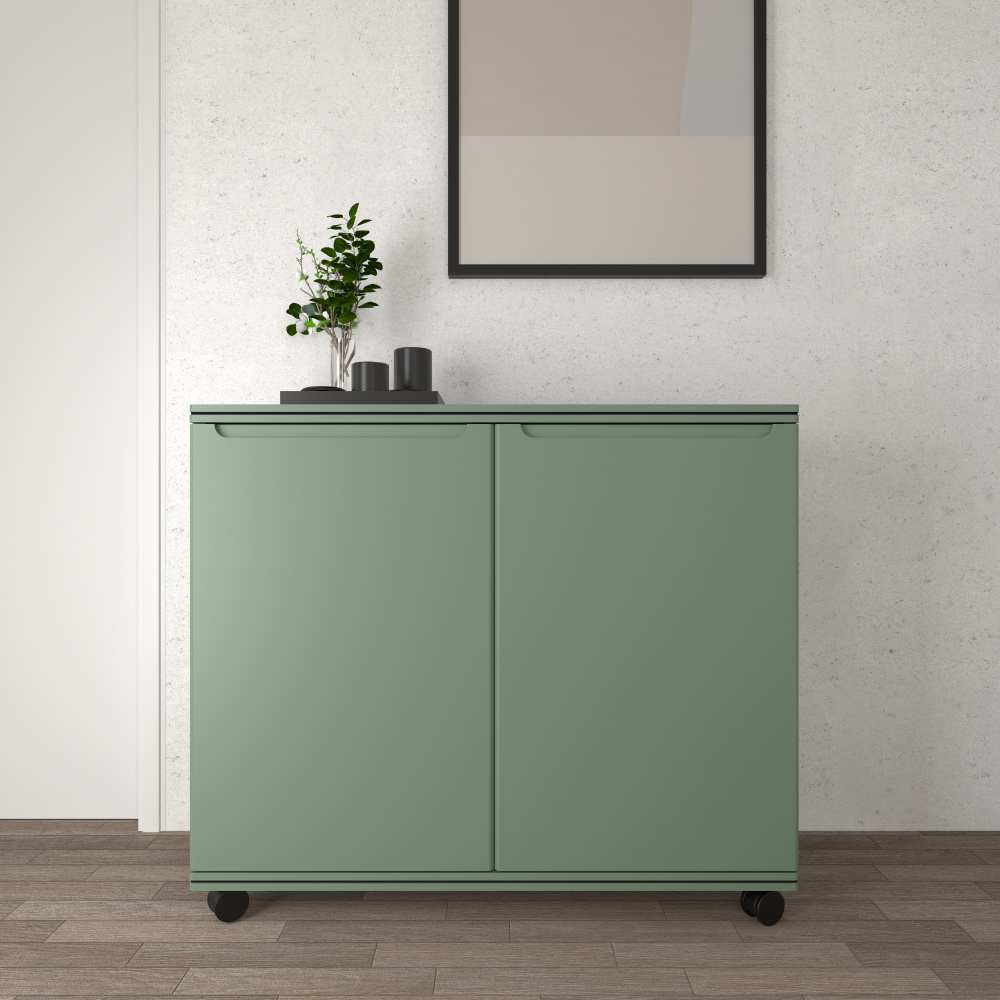ตู้รองเท้าสำเร็จ4ช่อง เคริฟ์-พิตาชิโอ พร้อมล้อ ขนาด 90x34x70.2
