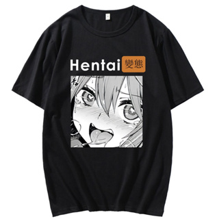 Waifu แขนสั้น Otaku Horny Hentai สาวน่ารักอะนิเมะเสื้อยืดด้านบน