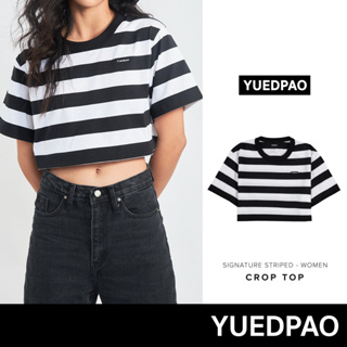 Yuedpao No.1 เสื้อยืด Signature Crop ผ้าหนาทรงสวย ยับยากรีดง่าย รับประกันไม่ย้วย 2 ปี   เสื้อครอป Stripe