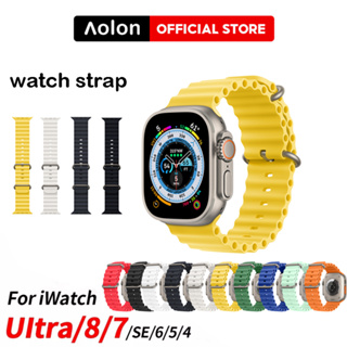 Aolon สายนาฬิกาซิลิโคน 49 มม. 45 มม. 44 มม. 42 มม. สำหรับ iWatch Ultra Series 8 7 6 5 3 Se