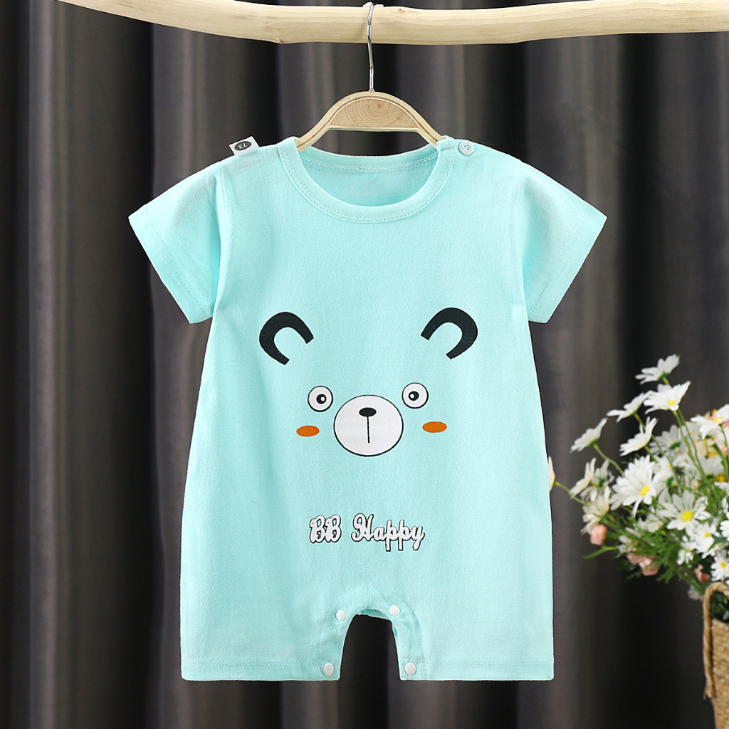 YX07 ชุดเด็กแรกเกิด ชุดเด็กทารก ชุดบอดี้สูทเด็ก แขนสั้น 0-12 เดือน ผ้าฝ้ายนุ่ม เสื้อผ้าเด็กอ่อนเด็กผู้ชาย เด็กผู้หญิง ส่ - รูปที่ 5