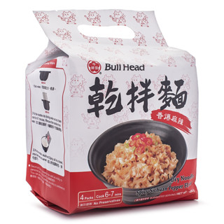 บะหมี่กึ่งสำเร็จรูปไต้หวัน Bull head รส Spicy Sichaun(แพ็ค 4 ห่อ)