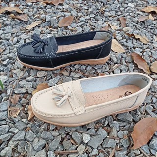 shoes1190รองเท้าหนังนิ่มสไตล์โลฟเฟอร์แต่งพู่
