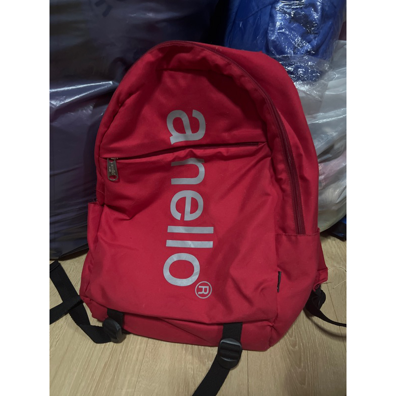 กระเป๋าเป้  anello  สีแดง รุ่น Big Logo Print Mini Daypack