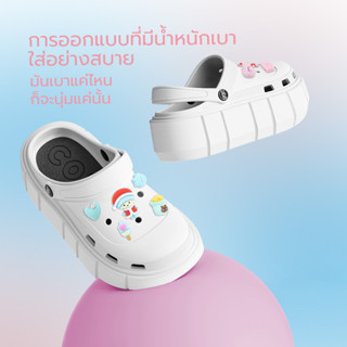 Fashion รองเท้าแตะผู้หญิง รองเท้าหัวโต นิ้วเท้าใหญ่ ส้นสูง6cm 3cm No.21