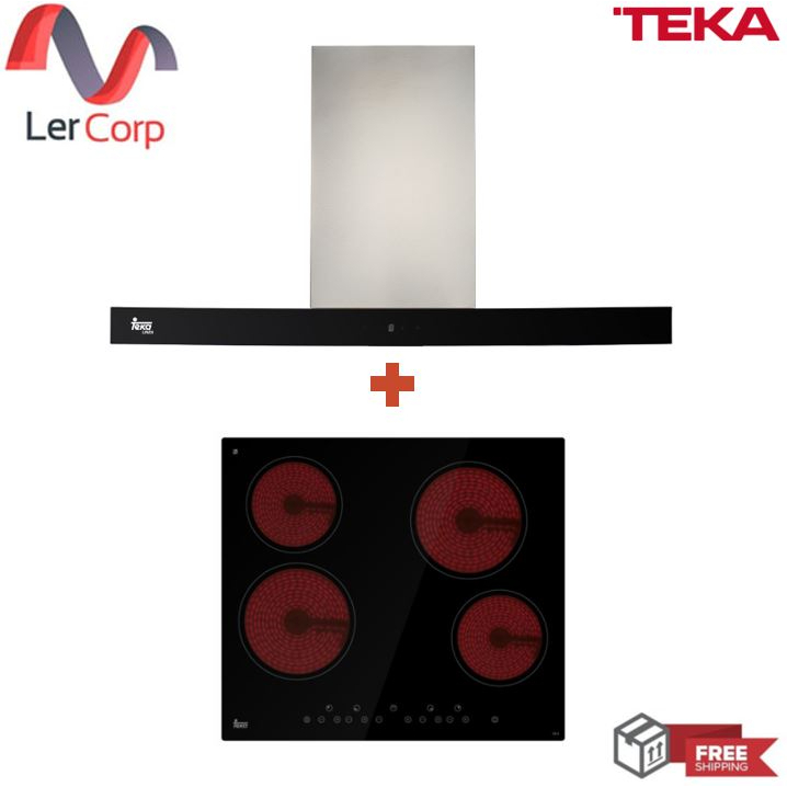 (TEKA) เตาเซรามิค 4 หัวเตา 60 ซม. VE 4 + เครื่องดูดควัน 90 ซม. LDH TC 90