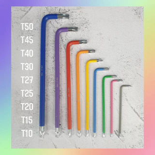 ประแจแอล ชุดหกเหลี่ยม สี หัวบอล // หัวท็อกซ์ ตัวยาวพิเศษ 9 ตัวชุด