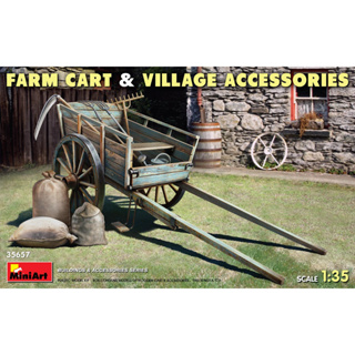 โมเดลประกอบ MiniArt 1/35 MI35657 FARM CART &amp; VILLAGE ACCESSORIES