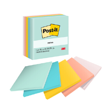 โพสต์-อิท กระดาษโน้ต โพสต์-อิท 654-5AP คละสีพาสเทล 3x3 นิ้ว (แพ็ค5เล่ม)