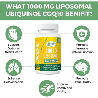 Mecinalis 1000mg Liposomal CoQ10 Softgels | Better Absorption CoQ10 Ubiquinol Supplement | Support Heart Health &amp; Energy