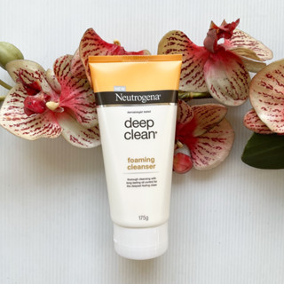 175 g. ผลิต 07/23 Neutrogena Foam Deep Clean นูโทรจีน่า โฟมล้างหน้า หลอดใหญ่ ดีพ คลีน โฟมมิ่ง คลีนเซอร์ หลอดขาว