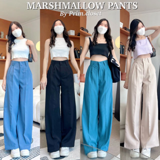 {ลด 125.- โค้ด: PRIMSEP} 🧸💖 MARSHMALLOW PANTS กางเกงขายาวเอวสูงทรงกระบอก ดีเทลตะขอ