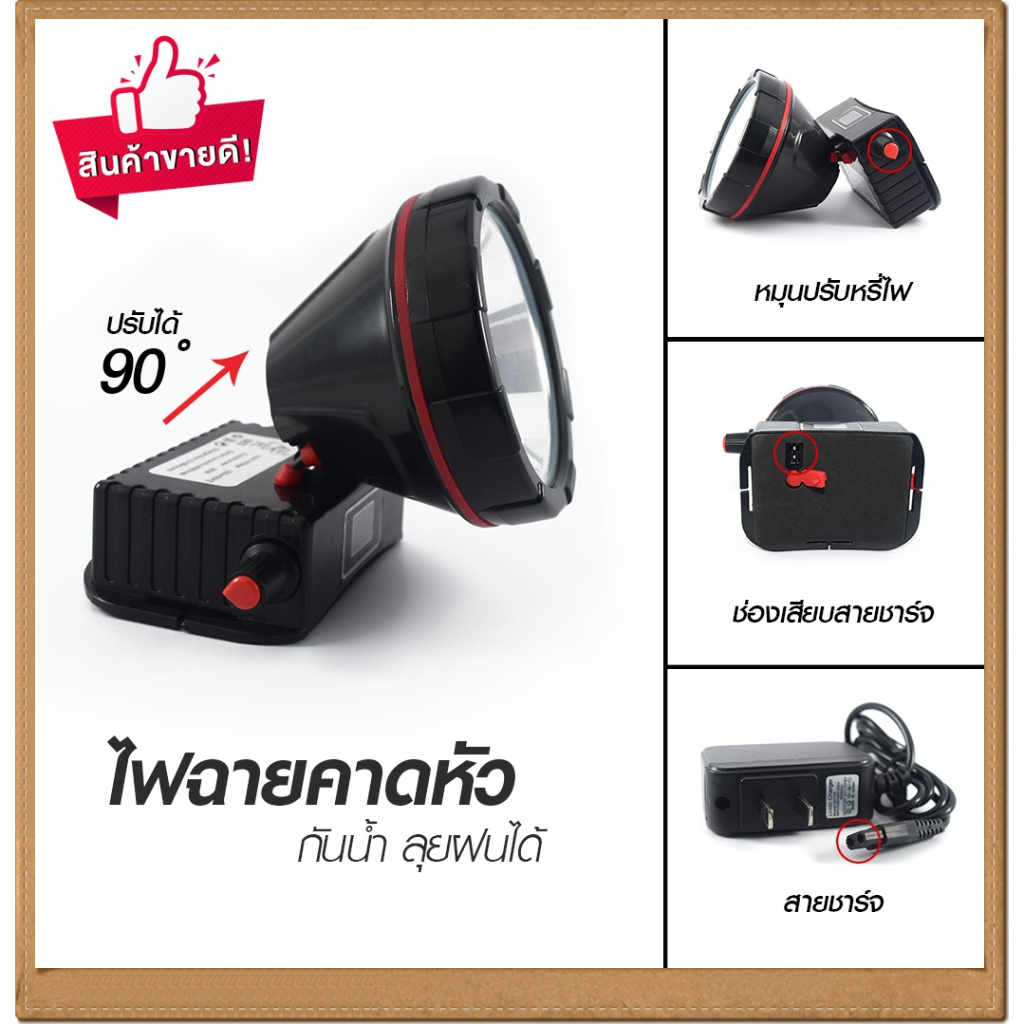LED ไฟฉายคาดหัวตราช้าง รุ่น 583 ไฟฉายแรงสูง แบตอึด ไฟแสงสีเหลือง/สีขาว *เลือกรุ่นสินค้า ก่อนสั่ง*